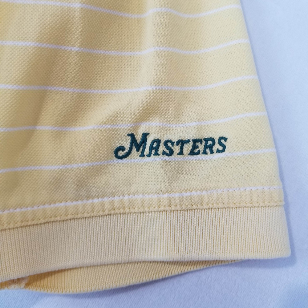 Masters Collection Polo Shirt Mens Medium Augusta National Yellow White Striped - Picture 8 of 10